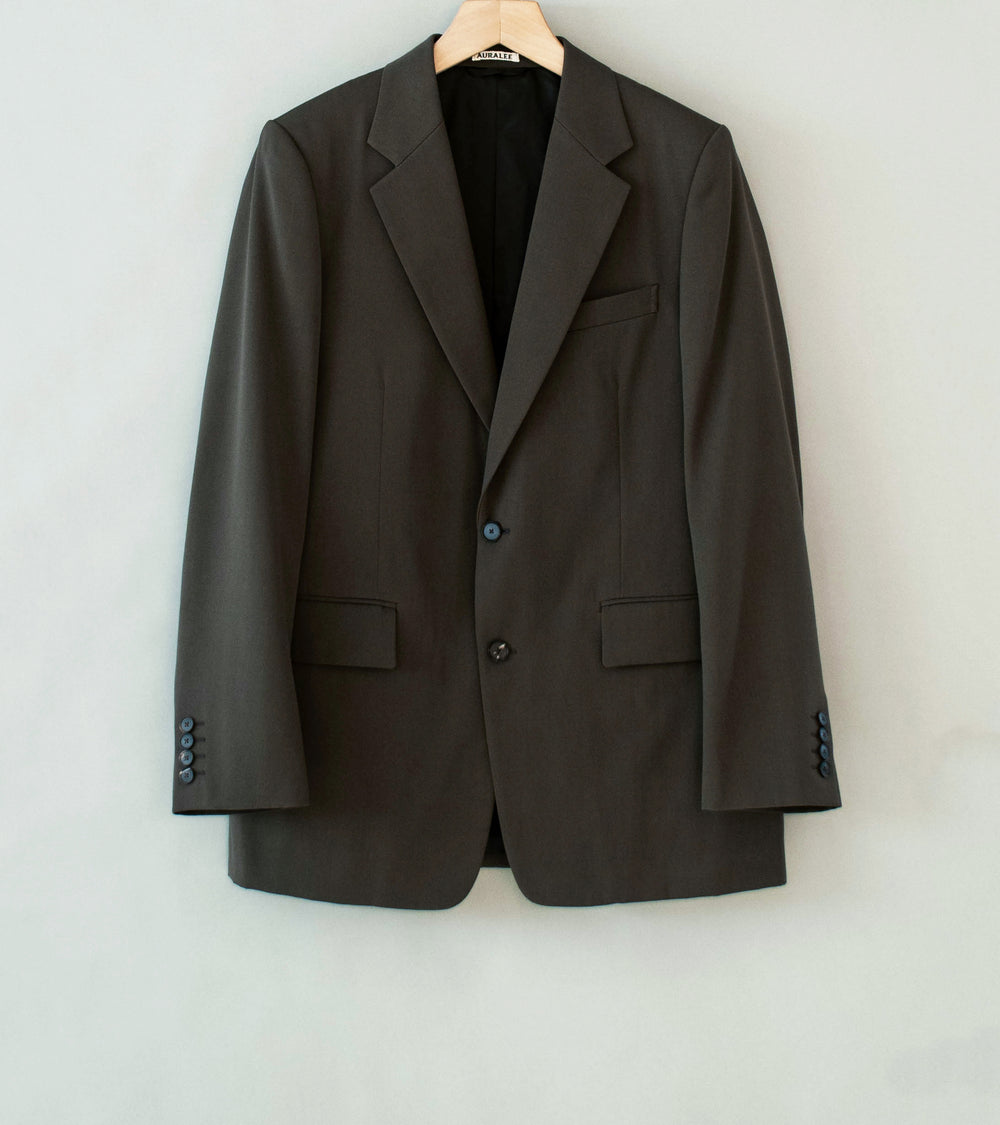 Auralee 'Light Wool Max Gabardine Jacket' (Dark Brown)