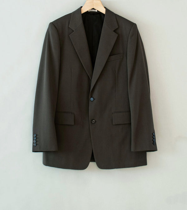 Auralee 'Light Wool Max Gabardine Jacket' (Dark Brown)