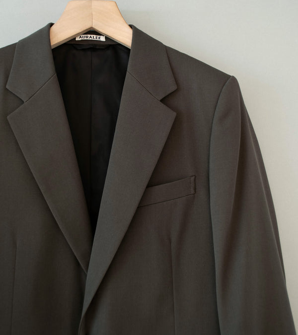 Auralee 'Light Wool Max Gabardine Jacket' (Dark Brown)