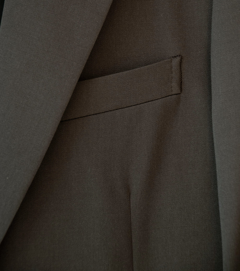 Auralee 'Light Wool Max Gabardine Jacket' (Dark Brown)