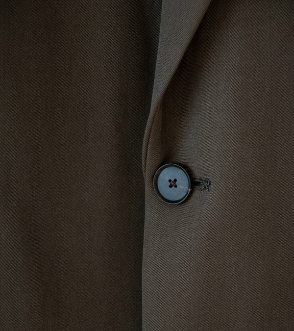 Auralee 'Light Wool Max Gabardine Jacket' (Dark Brown)