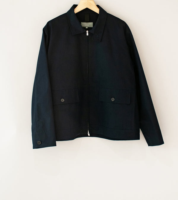 Margaret Howell 'Stand Collar Jacket' (Dark Navy Ventile Cotton Canvas)