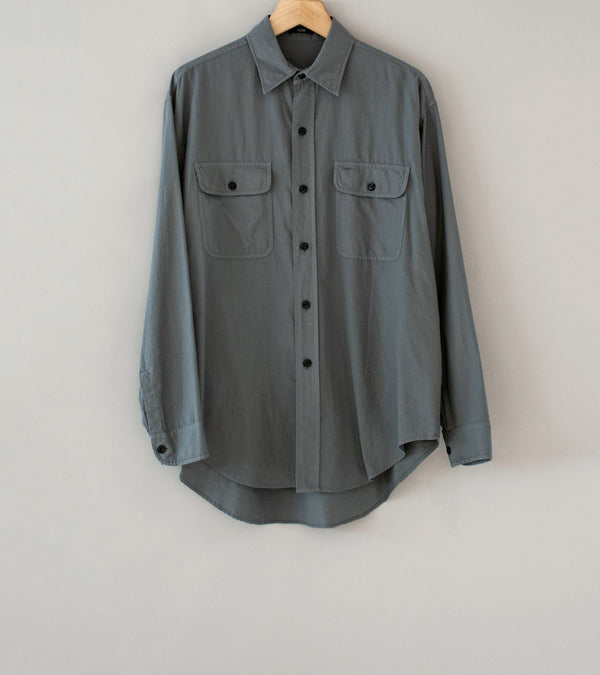 YLÈVE 'Cotton Viyella Work Shirt' (Grey)