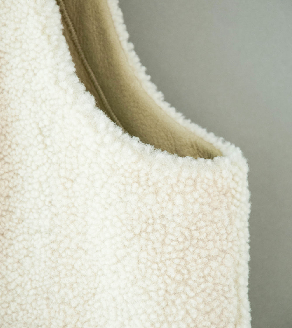 Auralee 'Merino Mouton Vest' (Ivory Lime)