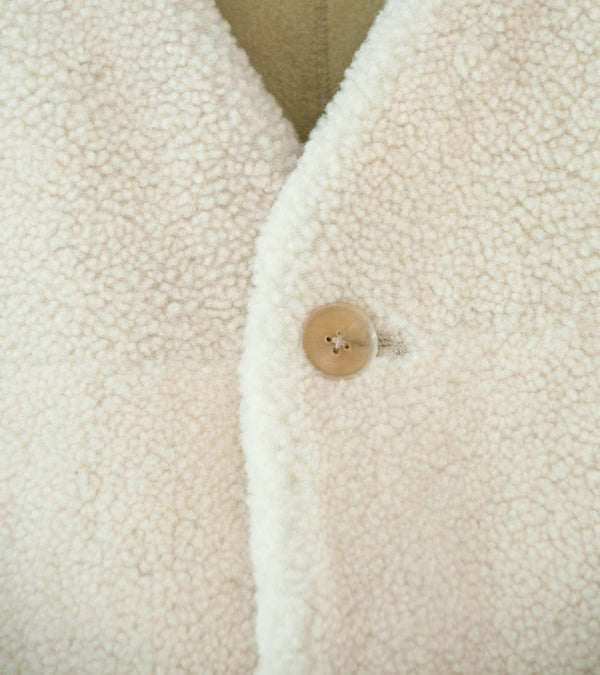 Auralee 'Merino Mouton Vest' (Ivory Lime)