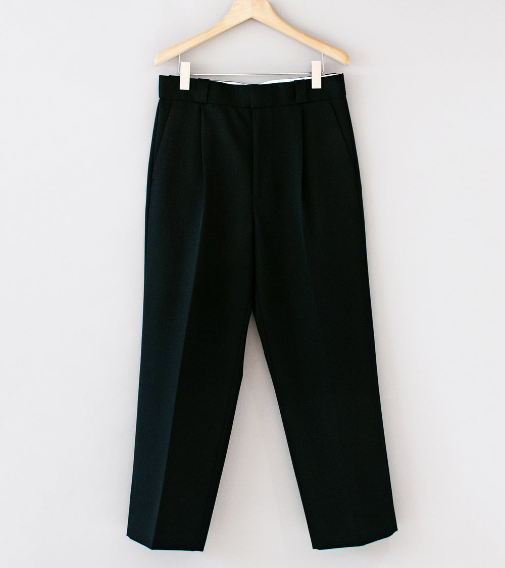 YLÈVE 'Wool Gabardine Trousers' (Black)