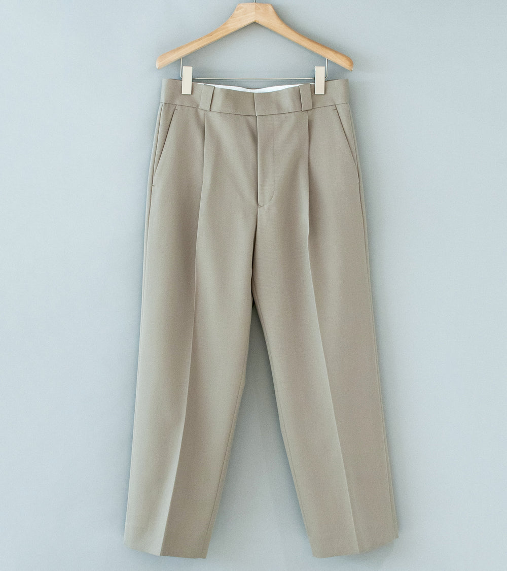 YLÈVE 'Wool Gabardine Trousers' (Khaki)