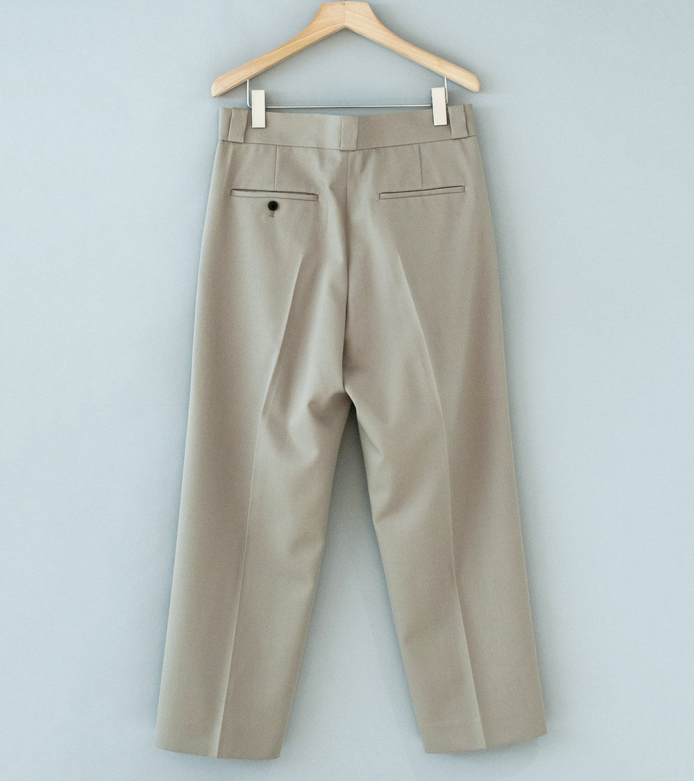 YLÈVE 'Wool Gabardine Trousers' (Khaki)