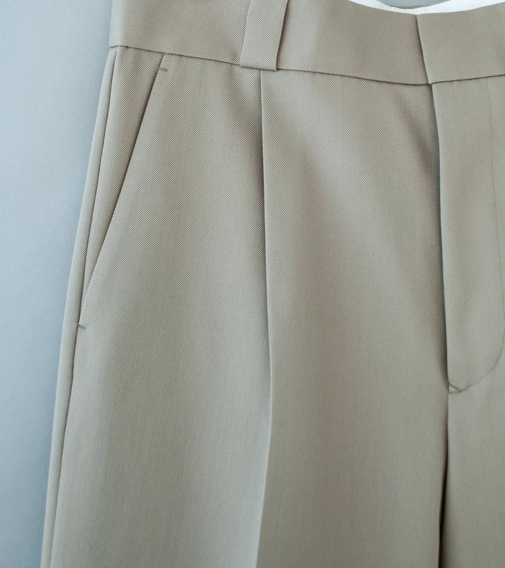 YLÈVE 'Wool Gabardine Trousers' (Khaki)