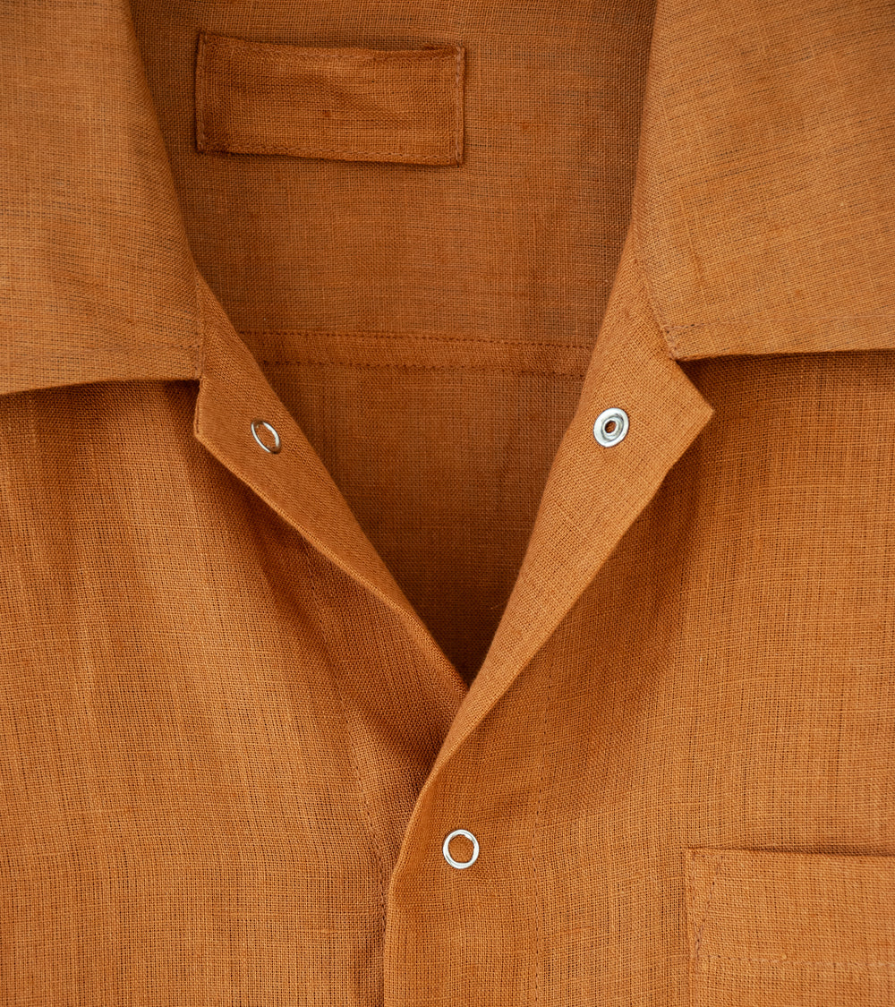 James Coward 'Workshop Shirt' (Terracotta Linen)