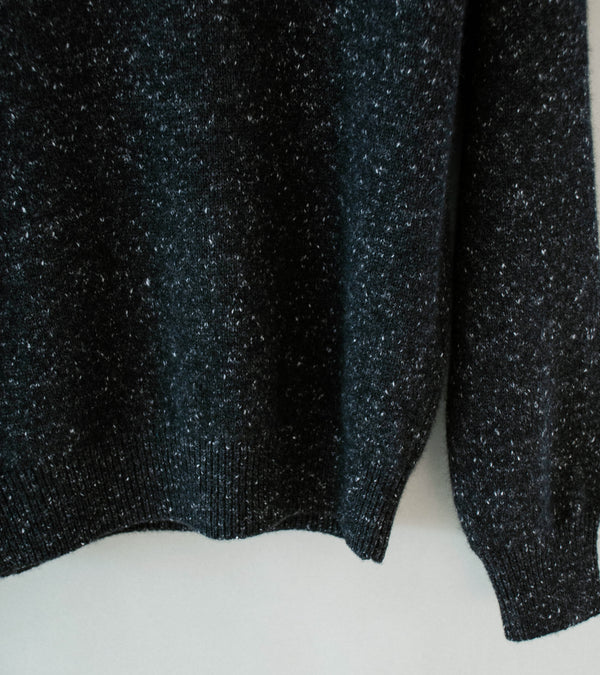 Auralee 'Cashmere Nep Knit Polo' (Mix Black)