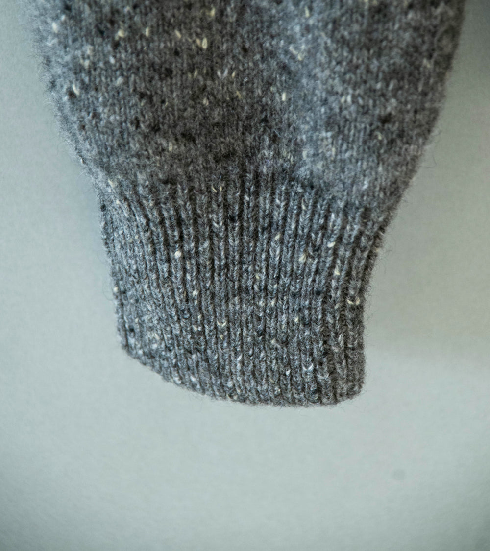 Auralee 'Cashmere Nep Knit Polo' (Mix Gray)