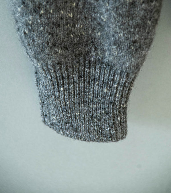 Auralee 'Cashmere Nep Knit Polo' (Mix Gray)