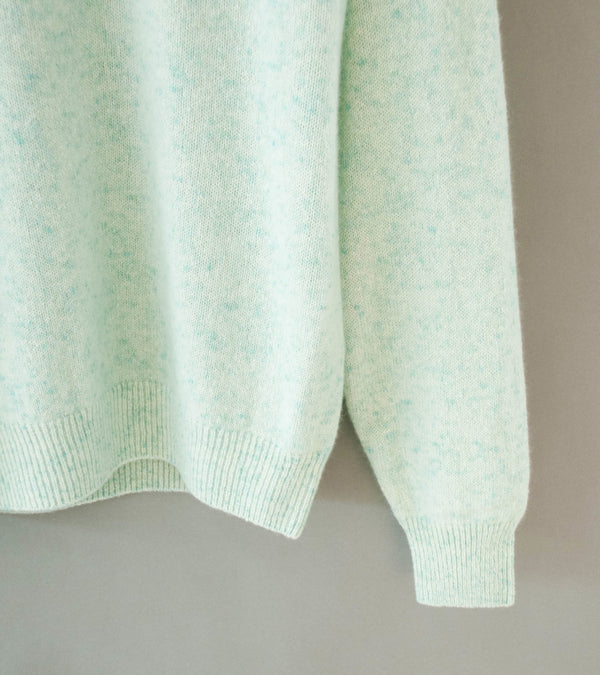 Auralee 'Cashmere Nep Knit Polo' (Mix Mint)