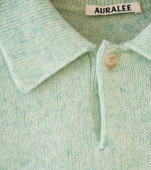 Auralee 'Cashmere Nep Knit Polo' (Mix Mint)