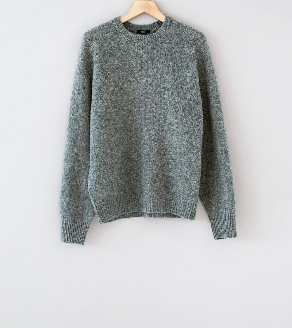 YLÈVE 'Italian Brushed Wool Knit Pullover' (Grey)