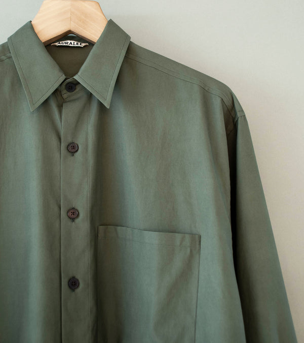 Auralee 'Washed Finx Twill Big Shirt' (Dark Olive)