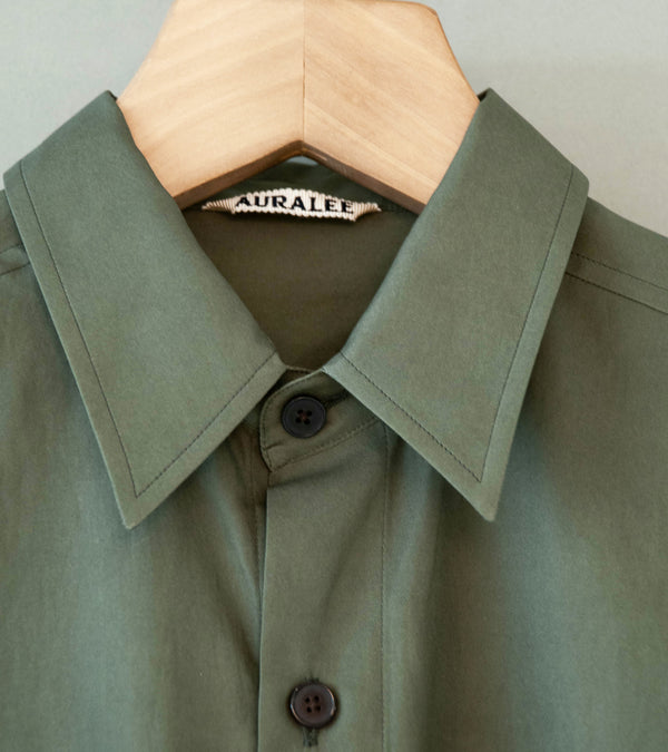 Auralee 'Washed Finx Twill Big Shirt' (Dark Olive)
