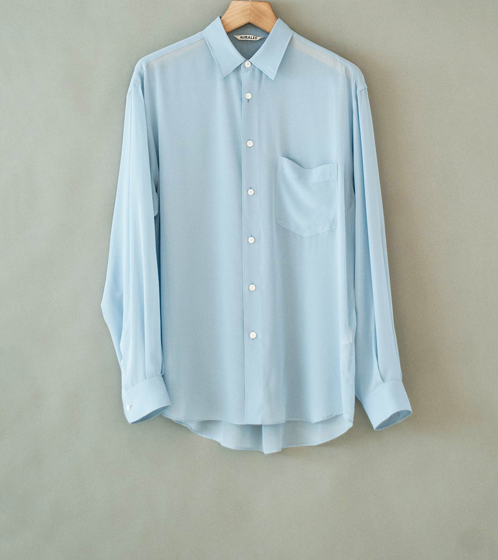 Auralee 'Airy Silk Georgette Shirt' (Light Blue)