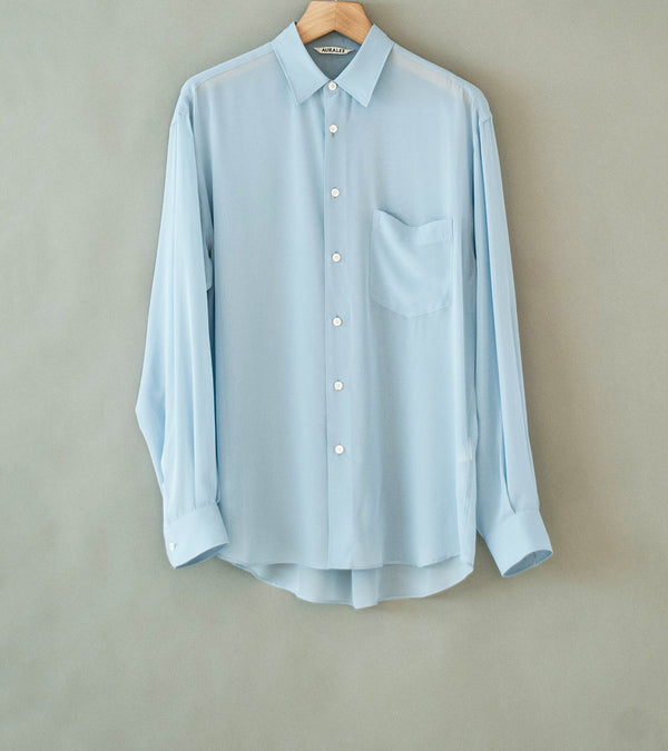 Auralee 'Airy Silk Georgette Shirt' (Light Blue)
