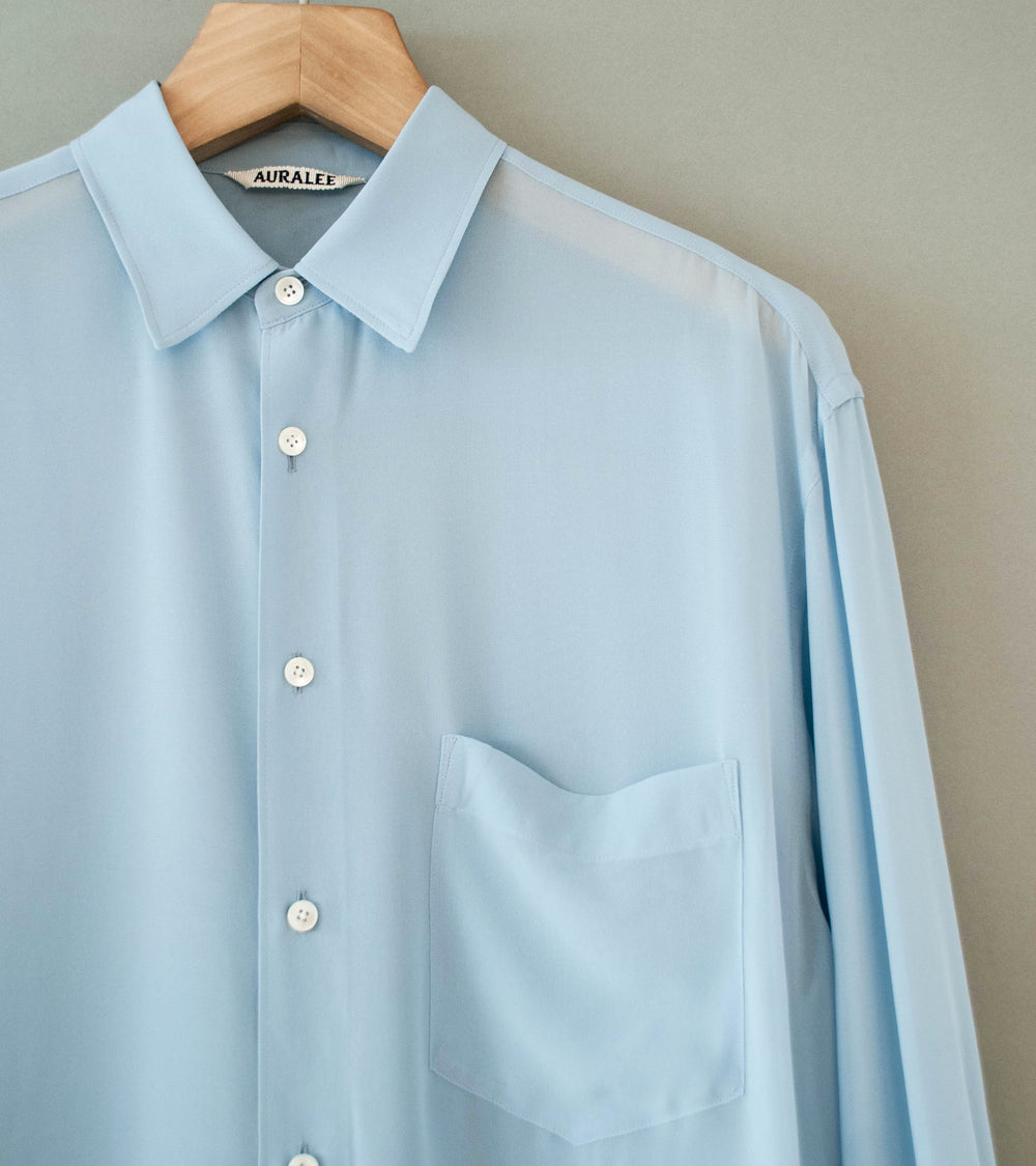 Auralee 'Airy Silk Georgette Shirt' (Light Blue)
