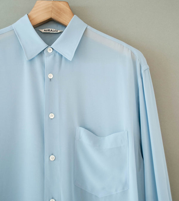 Auralee 'Airy Silk Georgette Shirt' (Light Blue)