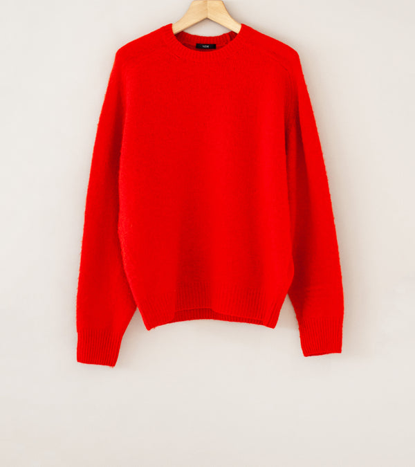 YLÈVE 'Italian Brushed Wool Knit Pullover' (Red)