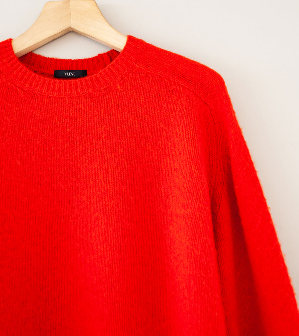 YLÈVE 'Italian Brushed Wool Knit Pullover' (Red)