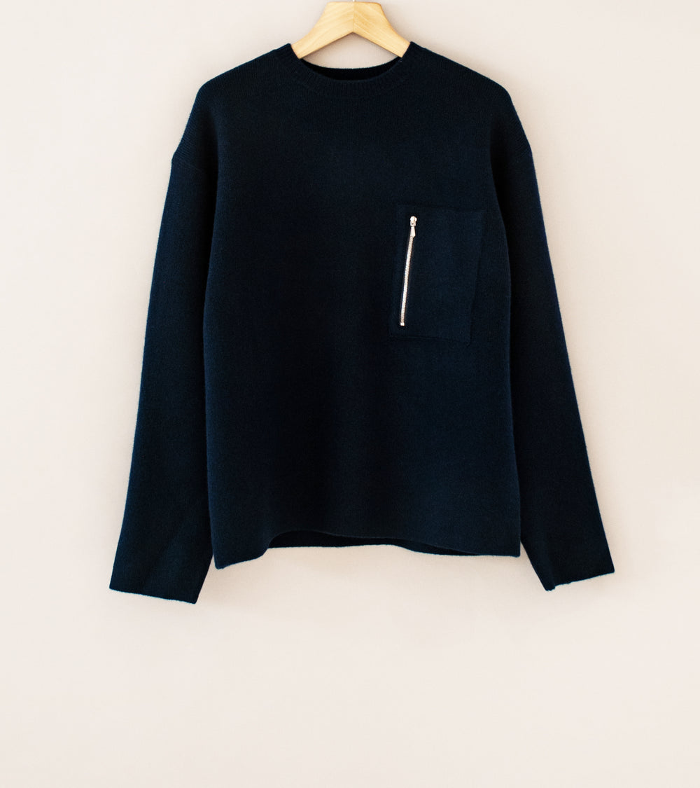 YLÈVE 'Pure Wool Knit Pullover' (Navy)