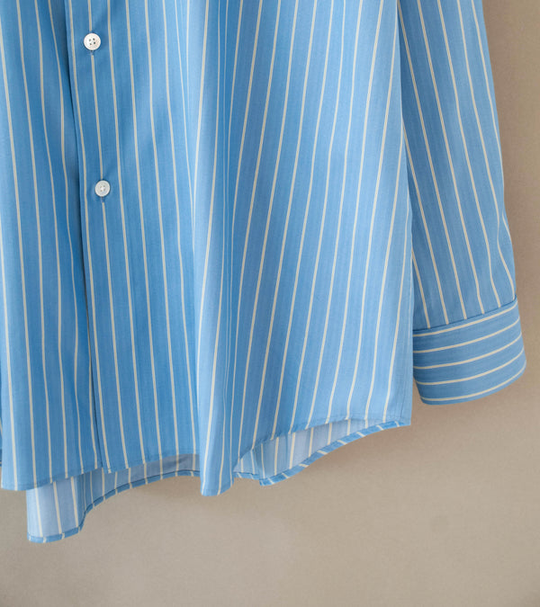 Auralee 'Cotton Silk Stripe Shirt' (Sax Blue Stripe)