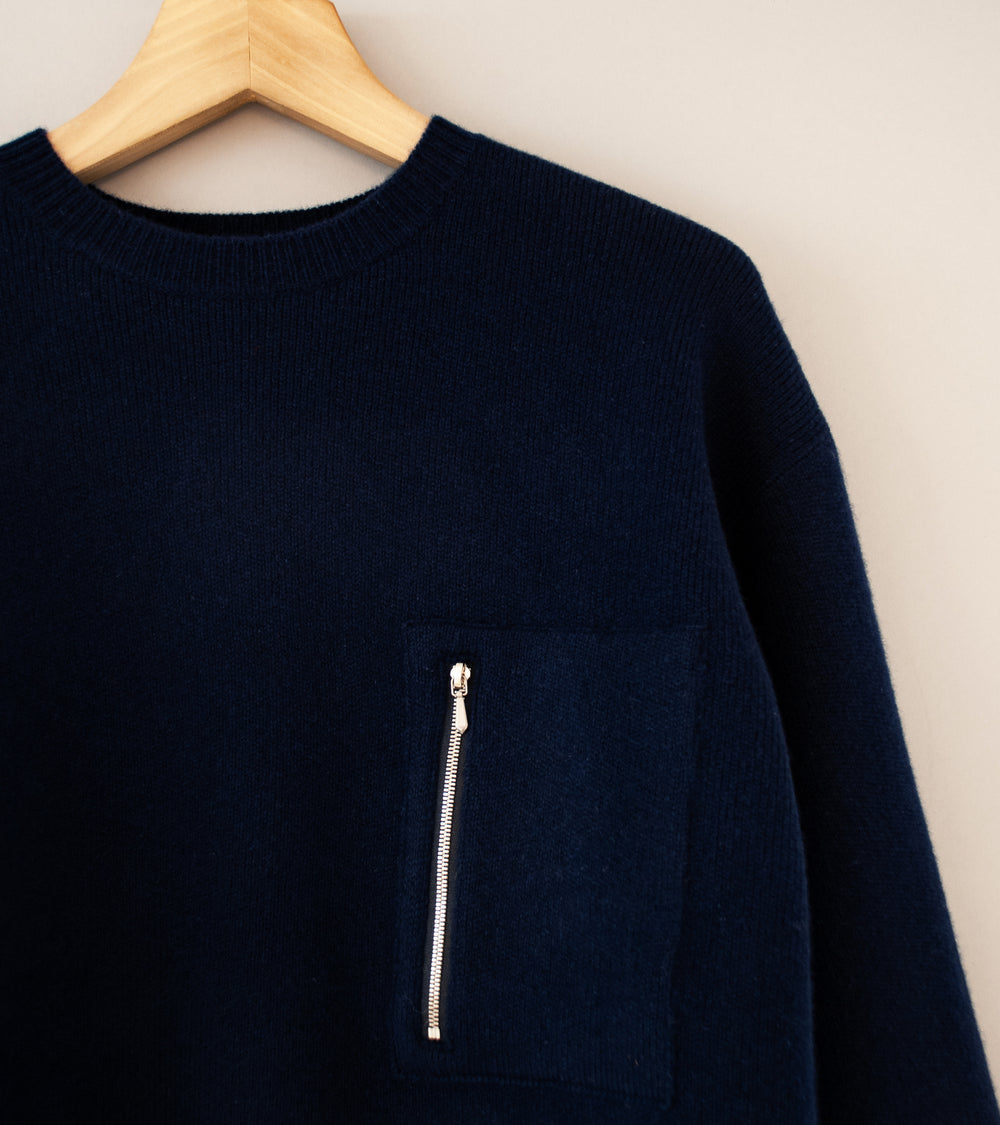 YLÈVE 'Pure Wool Knit Pullover' (Navy)