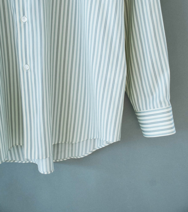 Auralee 'Cotton Silk Stripe Shirt' (Light Gray Stripe)