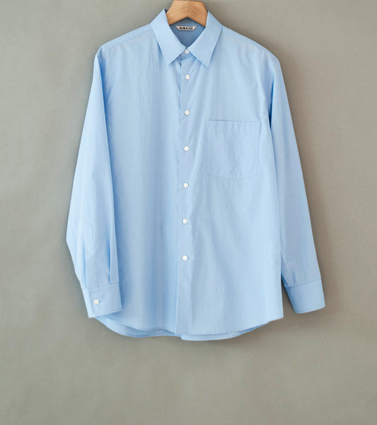 Auralee 'Finx Light Weather Chambray Shirt' (Sax Blue Chambray