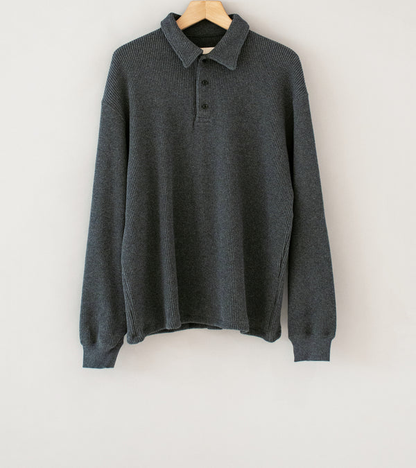 Yoko Sakamoto 'Thermal L/S Polo' (Charcoal Gray)