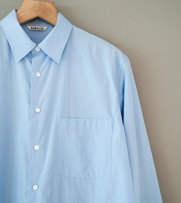 Auralee 'Finx Light Weather Chambray Shirt' (Sax Blue Chambray)