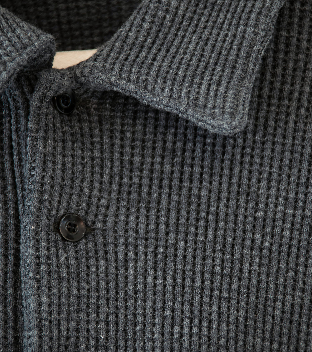 Yoko Sakamoto 'Thermal L/S Polo' (Charcoal Gray)