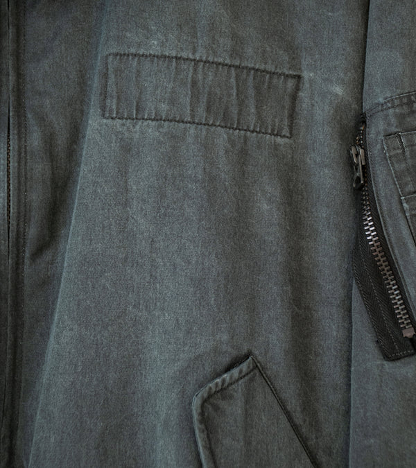 YLÈVE 'Rayon Cotton Pigment Dye Blouson' (Charcoal)