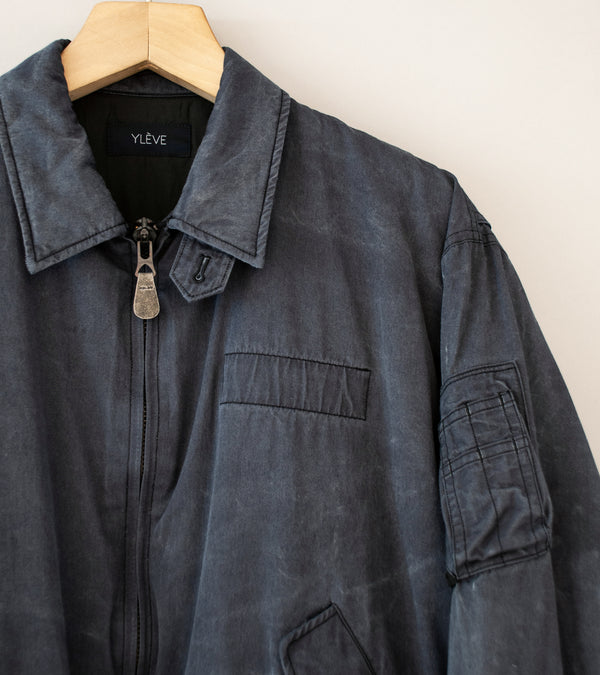YLÈVE 'Rayon Cotton Pigment Dye Blouson' (Navy)