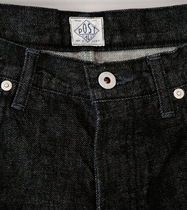 Post Overalls ' No.2 Five Pocket Shorts' (Black 12oz. Denim)
