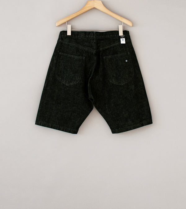 Post Overalls ' No.2 Five Pocket Shorts' (Black 12oz. Denim)