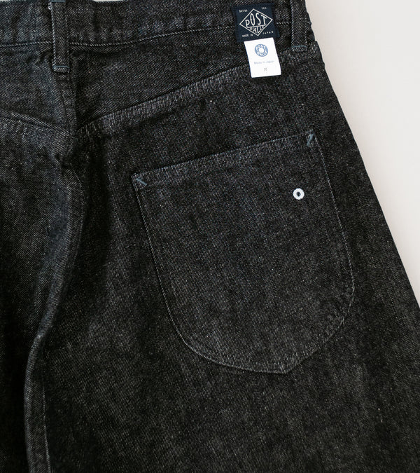 Post Overalls ' No.2 Five Pocket Shorts' (Black 12oz. Denim)