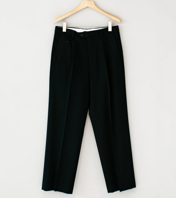 YLÈVE '2/72 Wool Trichotine Trousers' (Navy)