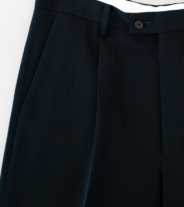 YLÈVE '2/72 Wool Trichotine Trousers' (Navy)