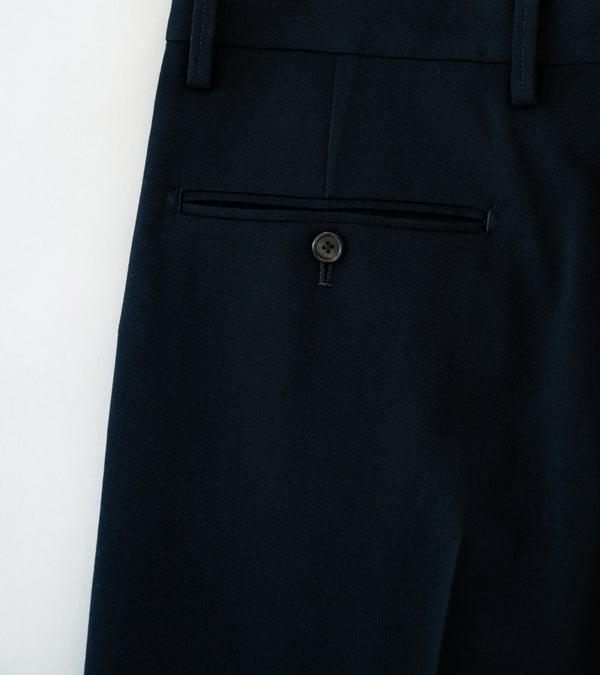YLÈVE '2/72 Wool Trichotine Trousers' (Navy)