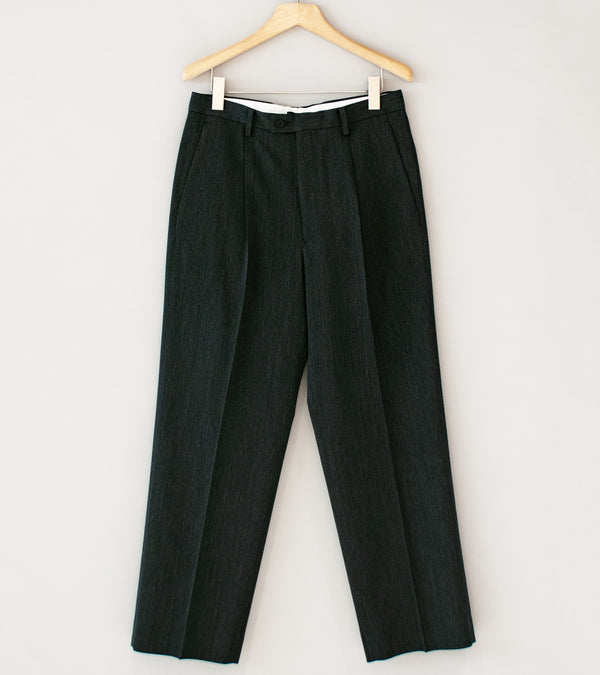 YLÈVE '2/72 Wool Trichotine Trousers' (Charcoal)