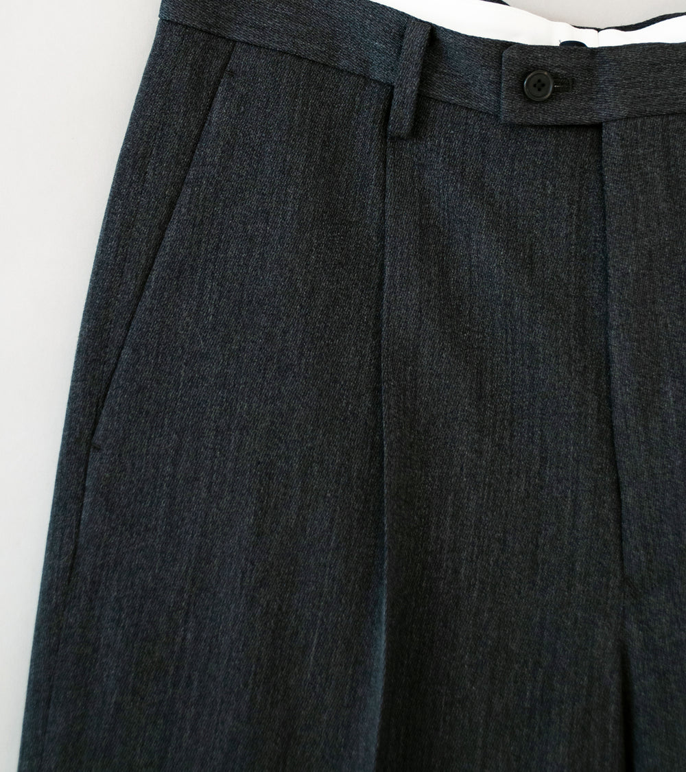 YLÈVE '2/72 Wool Trichotine Trousers' (Charcoal)