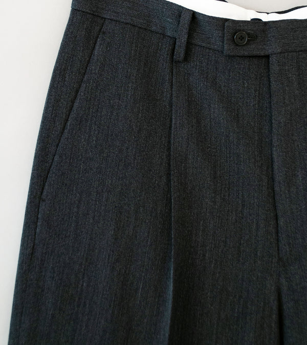 YLÈVE '2/72 Wool Trichotine Trousers' (Charcoal)