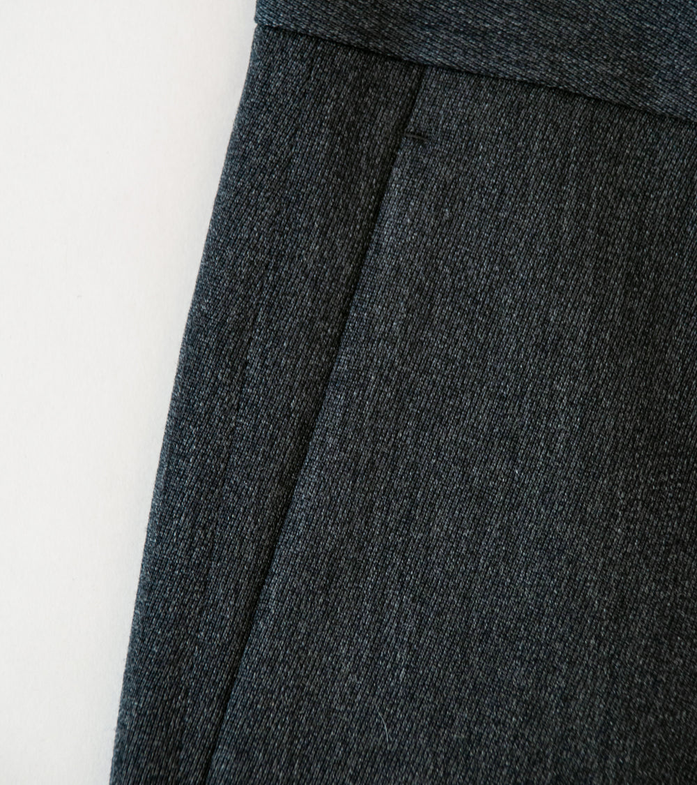 YLÈVE '2/72 Wool Trichotine Trousers' (Charcoal)