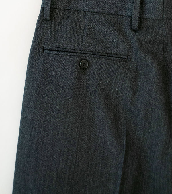 YLÈVE '2/72 Wool Trichotine Trousers' (Charcoal)