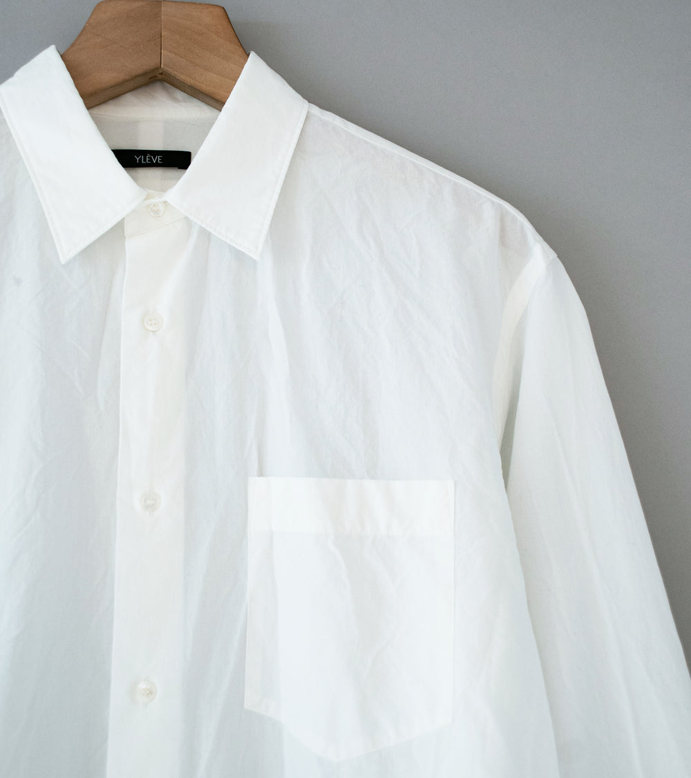 YLÈVE 'Cotton Milled Lawn Overdye Shirt' (White)